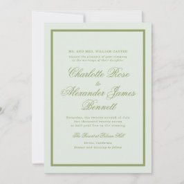 Convites Moss Green Estate Wedding Invitation