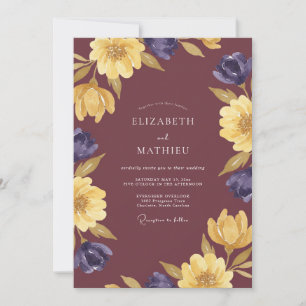 Convites Mostarda Ameixa Ranunculus Sage Casamento