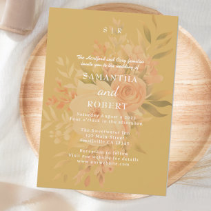 Convites Mostarda Romântica Boho Floral