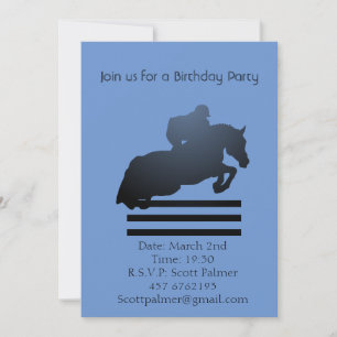 Convites Mostre o jumper limpando um obstáculo.