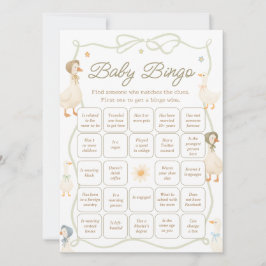 Convites Mother Goose Baby Shower Find the Guest Bingo Game