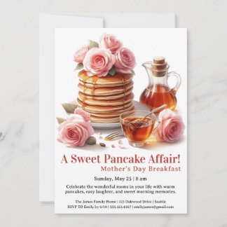 Convites Mother’s Day Breakfast Invitation – Pancakes Roses