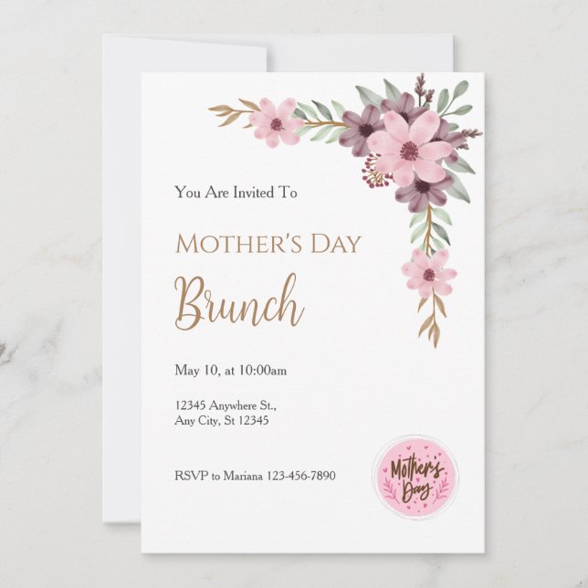 Convites Mother´s Day Brunch Invitation (Frente)