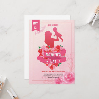 Convites Mothers Day Event Invitation Flyer Template