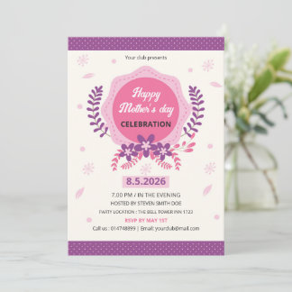 Convites Mothers Day Event Invitation Flyer Template
