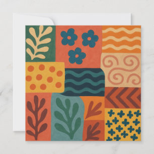 Convites Motif de Padrão de Colagem do Jardim Retroativo Di