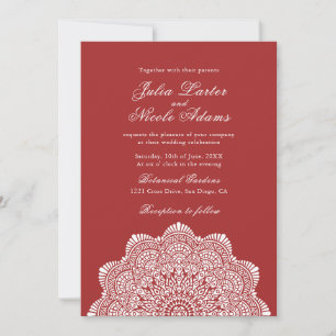 Convites Motivo Artístico Moderno Estilo Mandala Casamento