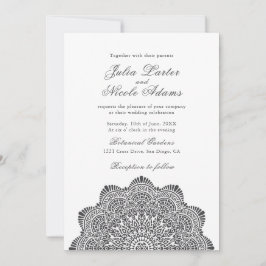 Convites Motivo Artístico Moderno Estilo Mandala Casamento