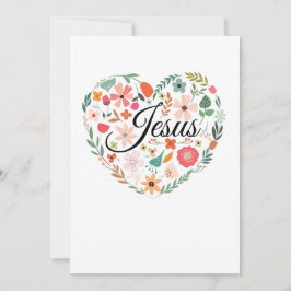 Convites Motivo Cristão do Coração de Jesus Boho Inspirador