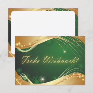 Convites Motivo de Natal Dourado com Fundo Verde