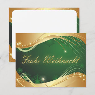 Convites Motivo de Natal Dourado com Fundo Verde