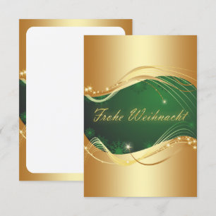 Convites Motivo de Natal Dourado com Fundo Verde