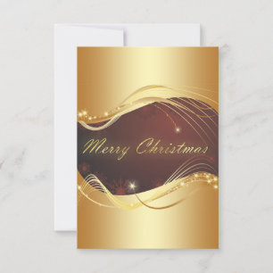 Convites Motivo de Natal dourado com fundo vermelho