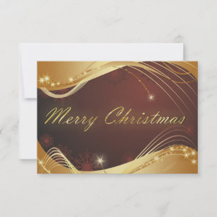 Convites Motivo de Natal dourado com fundo vermelho