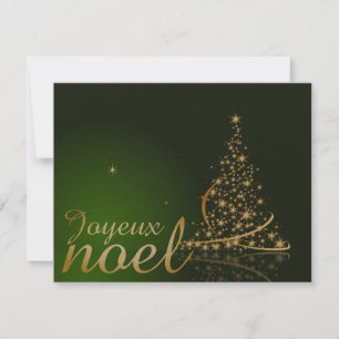 Convites Motivo de Natal verde com árvore de Natal dourada