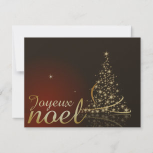 Convites Motivo de Natal vermelho com árvore de Natal doura