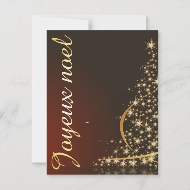 Convites Motivo de Natal vermelho com árvore de Natal doura (Frente)