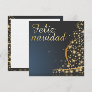 Convites Motivo natalício azul com dourado árvore de natal.