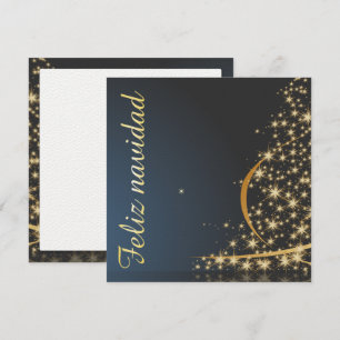 Convites Motivo natalício azul com dourado árvore de natal.
