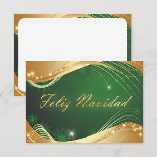 Convites Motivo natalício dourado com fundo verde
