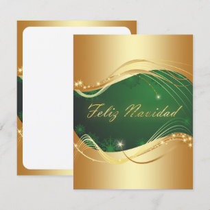 Convites Motivo natalício dourado com fundo verde