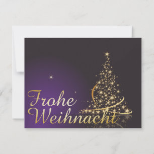 Convites Motivo natalino roxo escuro com árvore de Natal