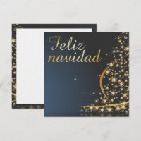 Motivo navideño azul con dorado árbol de navidad