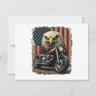 Convites Motocicleta Bandeira EUA Chopper Retro Motociclist