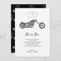 Motocicleta Black & Silver Hearts Biker Obrigado