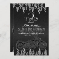 Motocicleta de couro preto 2 dois segundos anivers