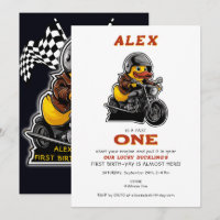 Motocicleta de primeiro aniversario Cute Duck