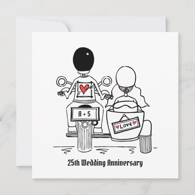 Convites Motocicleta Personalizada & Aniversário de Sidecar (Frente)