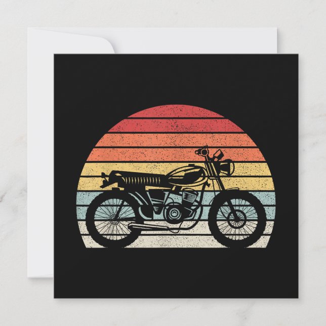 Convites Motocicleta Retro Vintage (Frente)