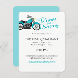 Convites Motocicletas e Corações de Recepção de casamento A