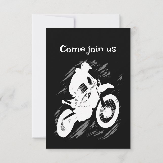 Convites Motocross Competitive Esporte Motocycle Racing (Frente)