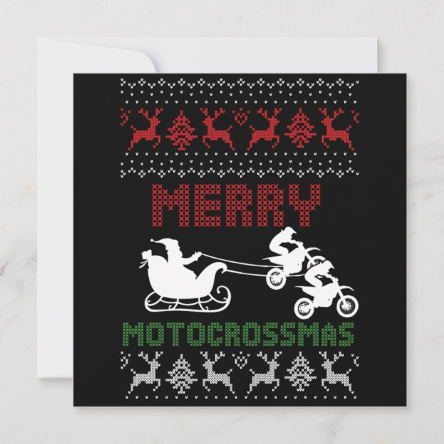 Convites Motocross da feliz Deer Ugly Christmas (Frente)