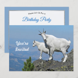 Convites Mountain Goats White Willife Foto Birthday