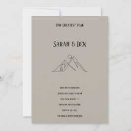 Convites Mountain Wedding Invitation Line Art Adventure