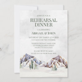 Convites Mountain Winter Forest Rustic Rehearsal Dinner