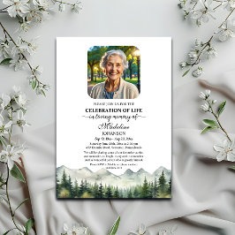 Convites Mountains and Trees Celebration Of Life Funeral