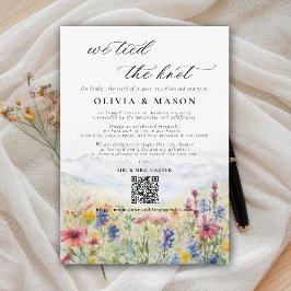 Convites Mountains Wildflowers Meadow Wedding Announcement