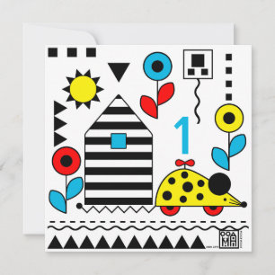 Convites Mouse House Wheelie Mouse Card - personalize a ida