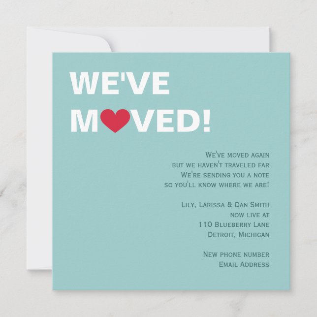 Convites Mover-se vermelho do coração (Frente)