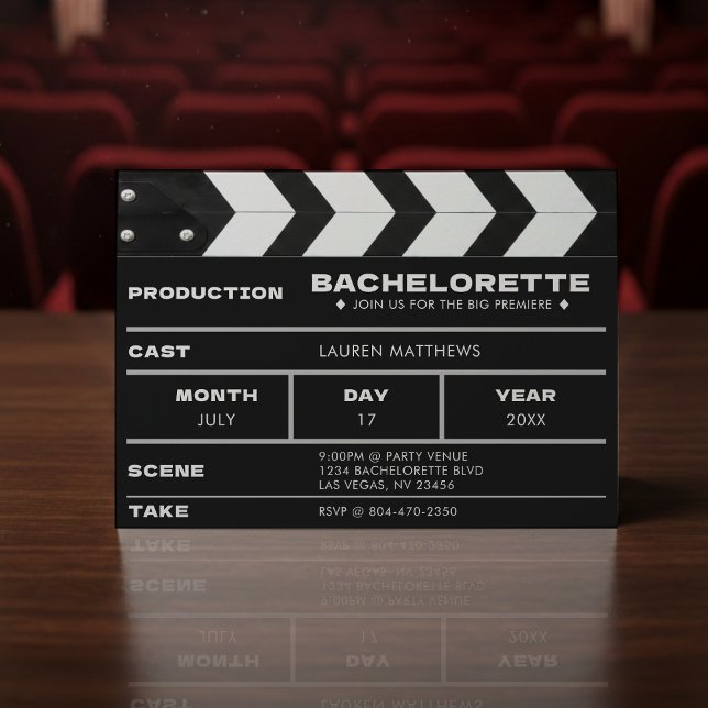Convites Movie Film Clap Board Bachelorette Party (Movie Film Clap Board Bachelorette Party Invitation
)