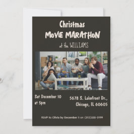 Convites Movie Marathon Christmas Party Invitation