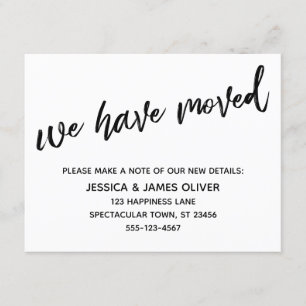 Convites Movimentamos a moderna letra de mão - preto e bran