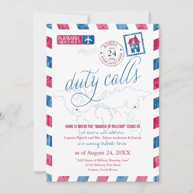 Convites Movimento Militar de Correio Aéreo da Florida para (Frente)