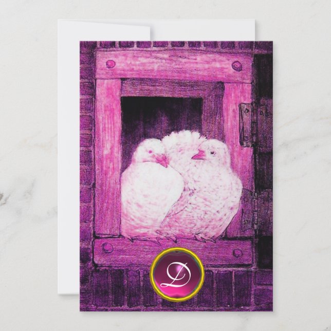 CONVITES MOVIMENTOS BRANCOS NA JANELA PINK PURPLE WEDDING M (Frente)