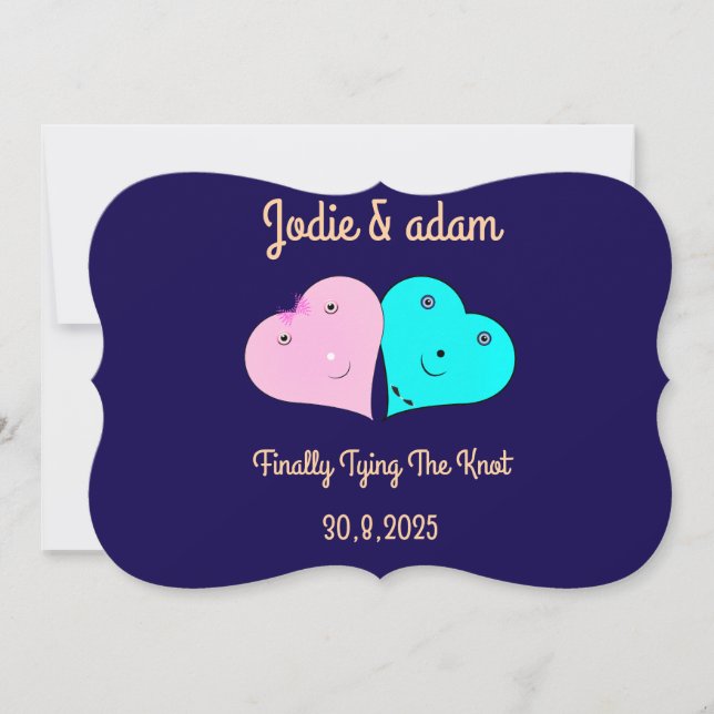 Convites mr & mrs coração (Frente)