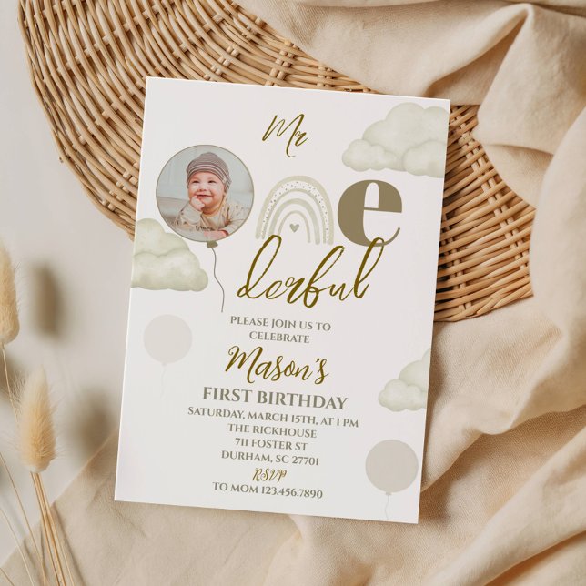 Convites Mr ONEderful Photo First Birthday (Criador carregado)